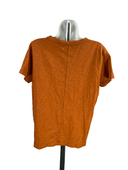 J.Crew Women's Orange/Brown Short Sleeve Girlfriend T-Shirt - L image 2