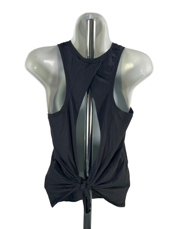 Lululemon Women's Black Draped Tie Open Back Sleeveless Athletic Tank Top - 4 image 2