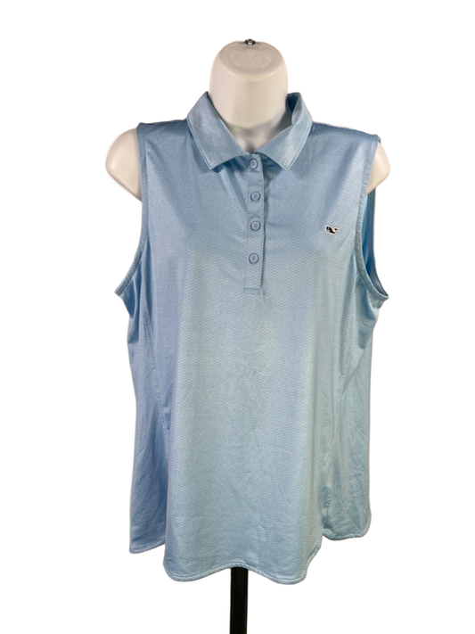 Vineyard Vines Performance Women's Blue Sleeveless Athletic Polo Shirt - L