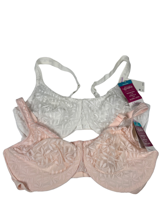 Olga by Warner's Women's Pink/White Lace Sheer Underwire Lot of 2 Bra's - 44D