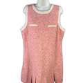 Maeve By Anthropologie Women's Pink Tweed Pleated Sleeveless Mini Dress - L