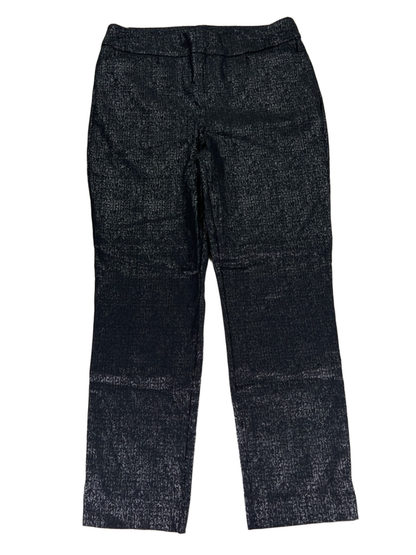 Chico's Women's Black Metallic Pull On Straight Leg Pants - 0.5/US 6