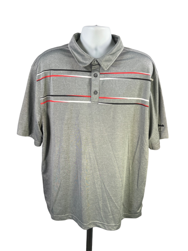 Reebok Men's Gray Short Sleeve Golf Polo Shirt - 2XL