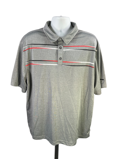 Reebok Men's Gray Short Sleeve Golf Polo Shirt - 2XL