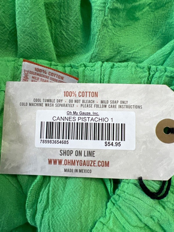 Oh My Gauze! Women's Green Cannes Cotton Pull On Pants - 1 image 4