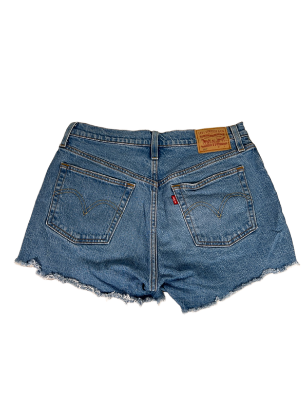 Levi's Women's Medium Wash 501 Original Distressed High Rise Denim Shorts - 28 image 2