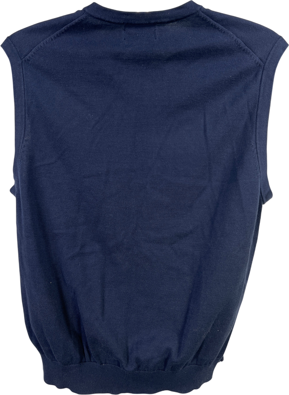 Lands End Men’s Blue Sleeveless V-Neck Sweater Vest - L image 2