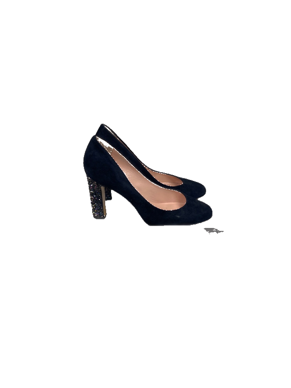 Kate Spade Women's Navy Blue Glitter Suede Allora Pump Heels - 7