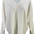 White House Black Market Women’s White Long Sleeve V-Neck Shirt - XS