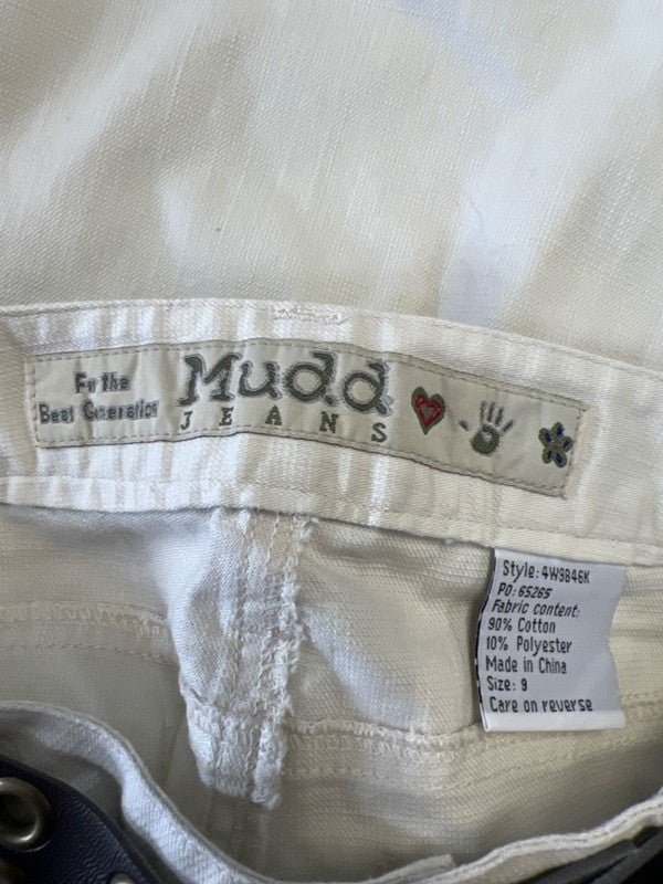 Mudd Jeans Women's Beige/Ivory Limbo Hip Hugger Belted Shorts - 9 image 3