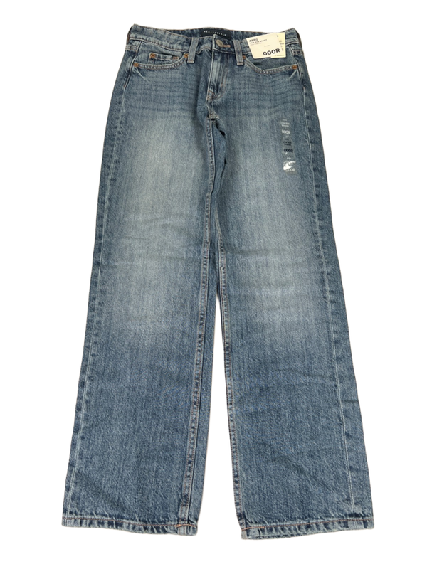 Aeropostale Women's Medium Wash Baggy Low Rise Denim Jeans - 000