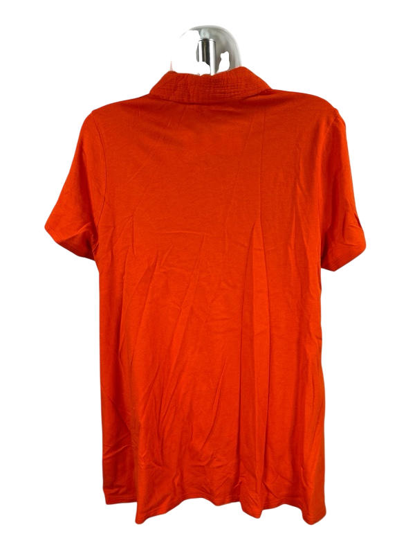 J.Jill Women's Orange Short Sleeve Polo Shirt - M Petite image 2