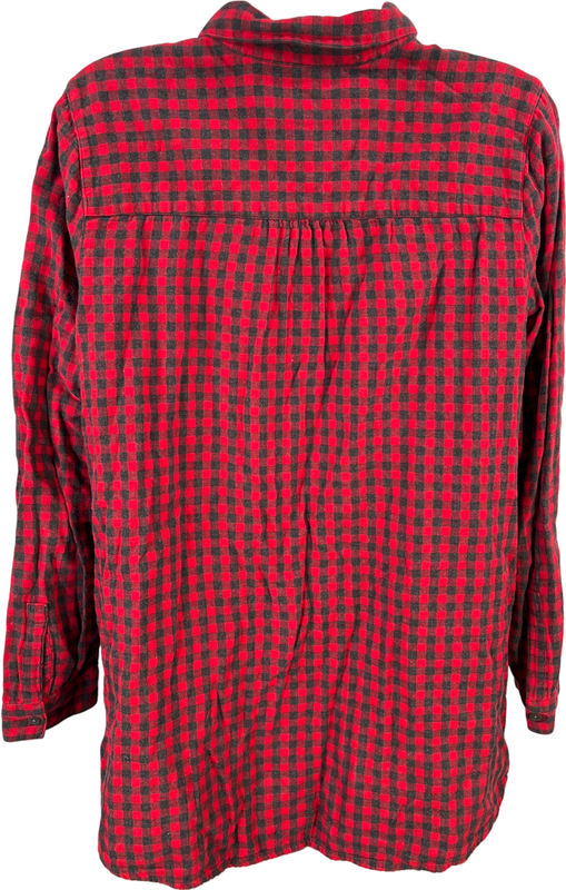 J.Jill Women’s Red Plaid Long Sleeve 1/2 Button Pullover Shirt - M image 2