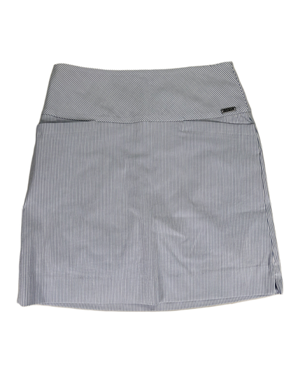 SC & Co Women's White/Blue Striped Lined Pull On Mini Skort - S