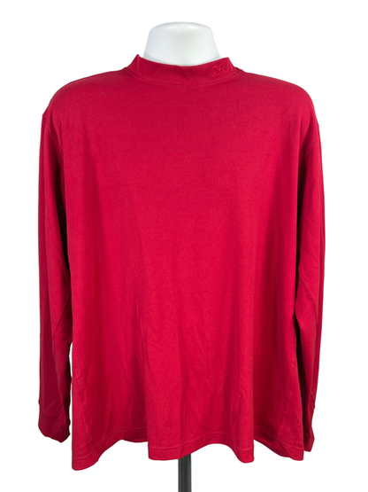 Mizuno Men's Red Warmalite Long Sleeve Mock Neck Athletic Shirt - XL