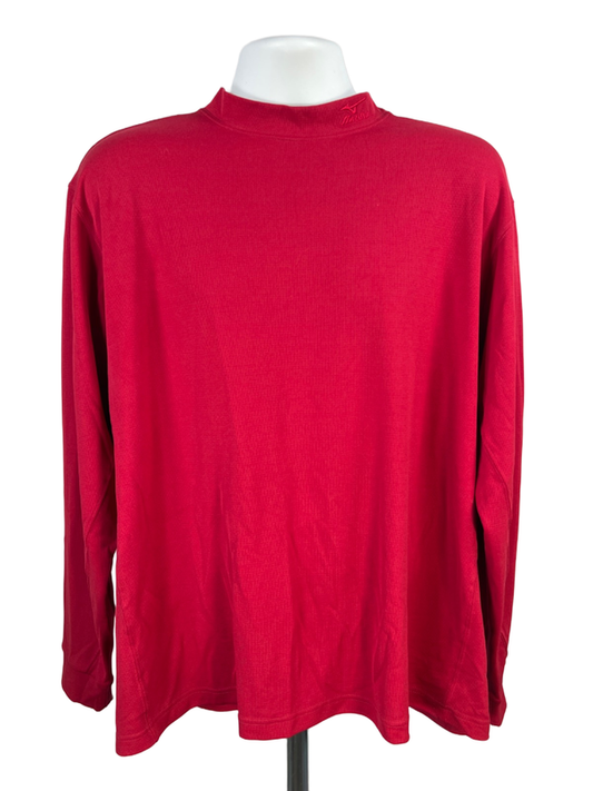 Mizuno Men's Red Warmalite Long Sleeve Mock Neck Athletic Shirt - XL