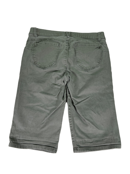 Democracy Women's Gray/Green Stretch Bermuda Jean Shorts - 10 image 2