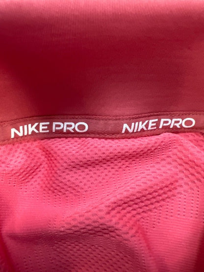 Nike Pro Women's Red/Pink 1/4 Zip Training Cropped Pullover Athletic Shirt - M image 3