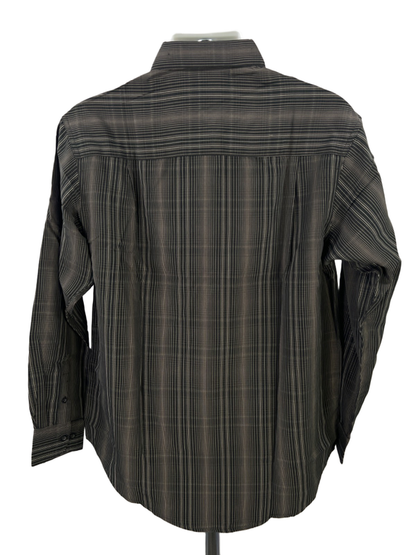 Haggar Clothing Men's Brown Easy Care Long Sleeve Button Up Shirt - M image 2