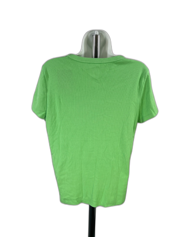 Gap Women's Green Casual Ribbed Short Sleeve Shirt - L image 2