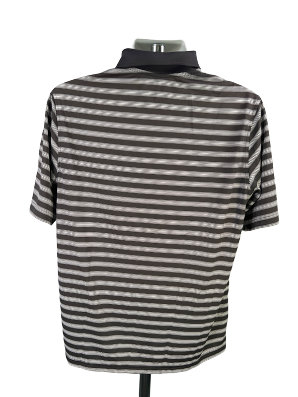 Walter Hagen Men's Gray Striped Hydro-Dri Short Sleeve Golf Polo Shirt - M image 2