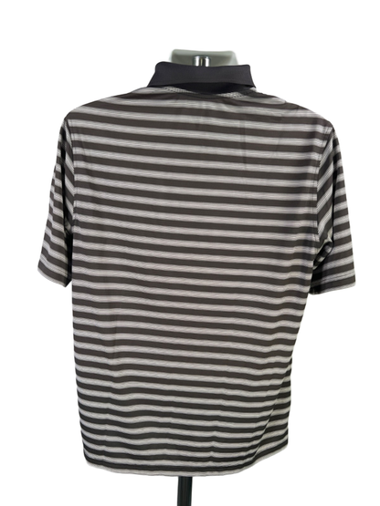 Walter Hagen Men's Gray Striped Hydro-Dri Short Sleeve Golf Polo Shirt - M image 2