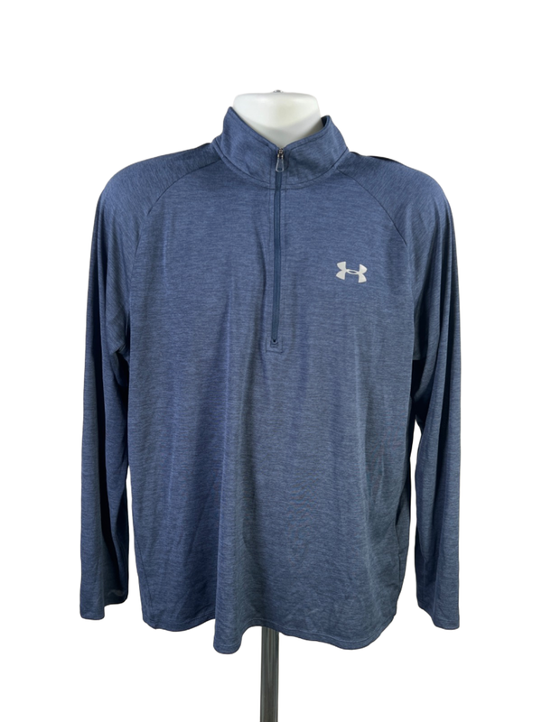 Under Armour Men's Navy Blue Loose Tech Quarter Zip Long Sleeve Jacket - L