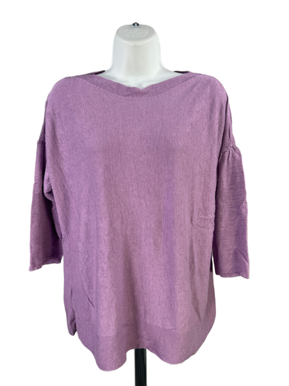 J.Jill Women's Purple 1/2 Sleeve Knit Shirt - L