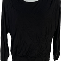 White House Black Market Women’s Black Long Sleeve Tie Back Shirt - M