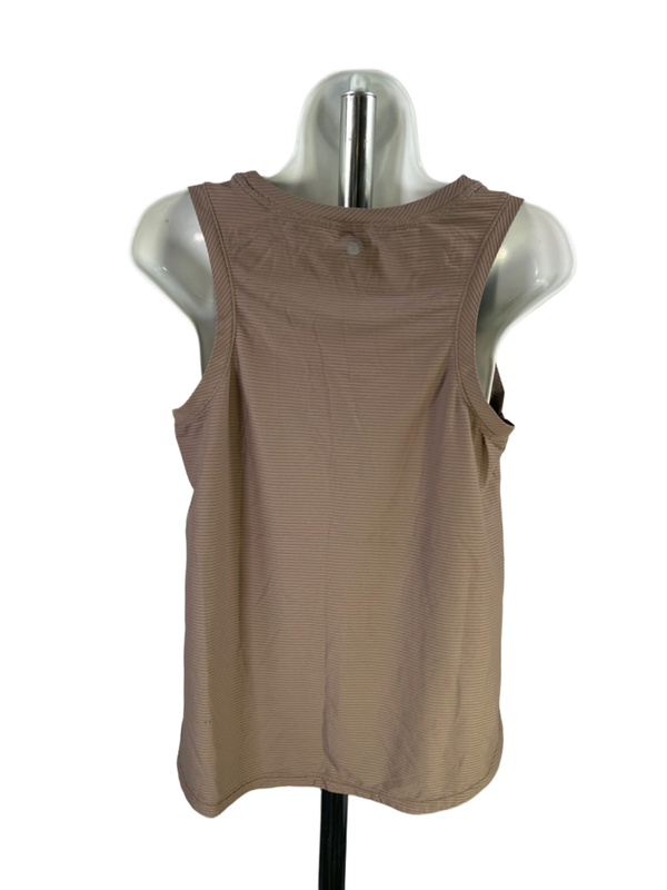 Calia Women's Gray/Taupe Horizontal Ribbed Sleeveless Athletic Tank Top - L image 2