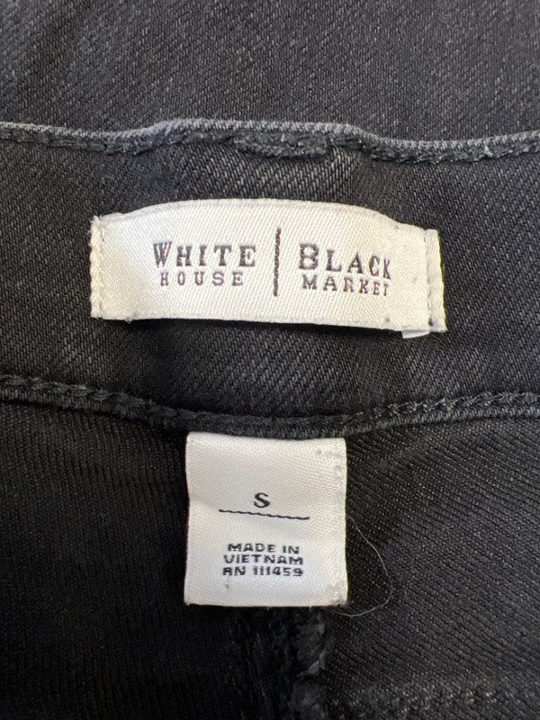 White House Black Market Women's Black Tapered Denim Jeans - S image 3