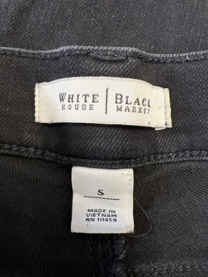 White House Black Market Women's Black Tapered Denim Jeans - S image 3