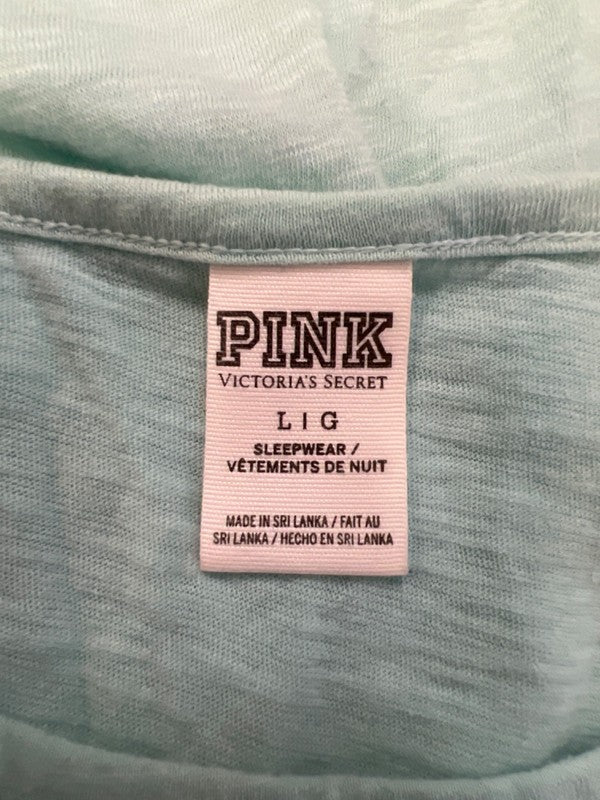 Victoria's Secret PINK Women's Blue Sleeveless Racerback Sleepwear Tank Top - L image 3
