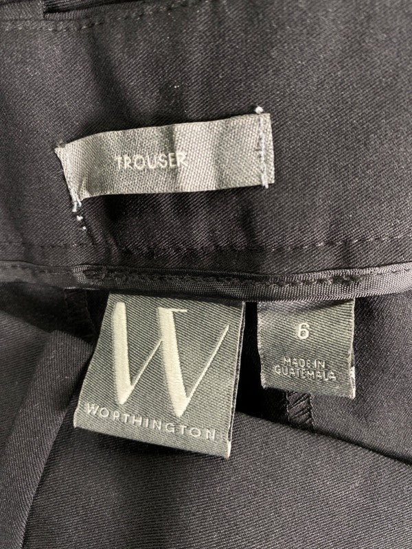 Worthington Women's Black High Rise Wide Leg Trouser Dress Pants - 6 image 3