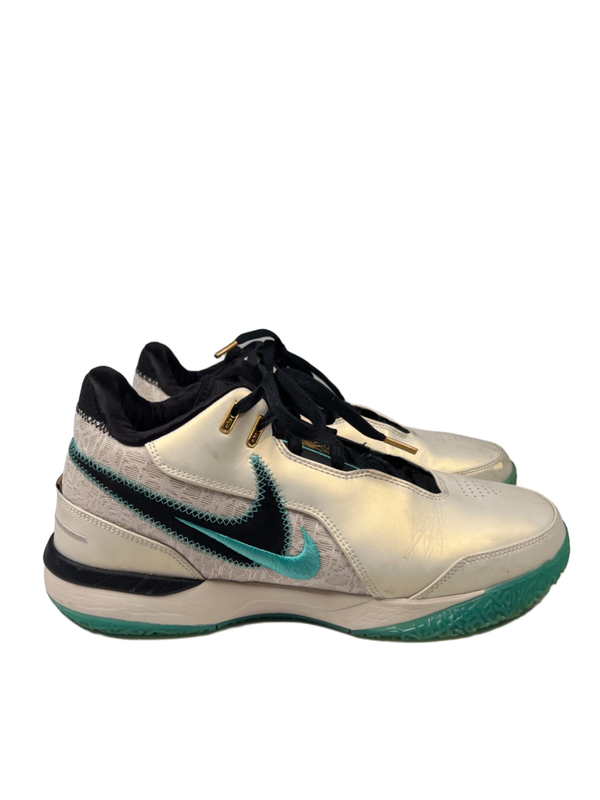 Nike LeBron Men's White/Teal Blue NXXR Gen AMPD Lace Up Sneakers - 11.5
