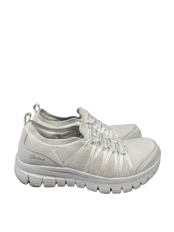 Skechers Women's White Gracefall Soft Soul Stretch Slip On Sneakers - 7