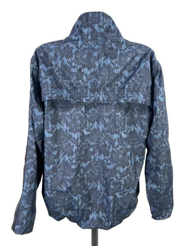 Athleta Women's Blue/Black Floral Sightseer Lace Zip Up Windbreaker Jacket - S image 2
