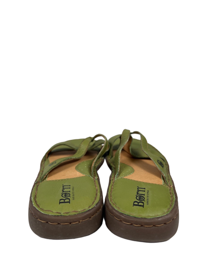 Born Women's Green Leather Open Toe Low Wedge Sandals - 8/39 image 4