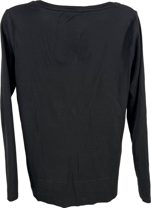 J.Jill Women’s Black Pima V-Neck Long Sleeve Shirt - S image 2