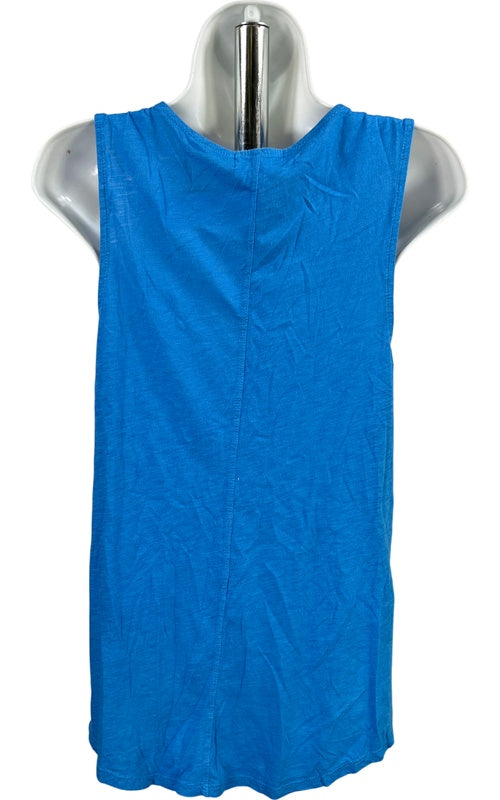 T.la Women’s Blue Button Up Tie Front Sleeveless Tank Top - XS image 3