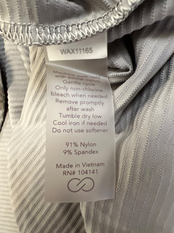 Calia Women's Gray/Taupe Horizontal Ribbed Sleeveless Athletic Tank Top - L image 4