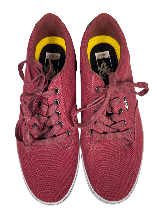 Vans Men's Burgundy/Red Lace Up Low Top Canvas Sneakers - 10 image 3