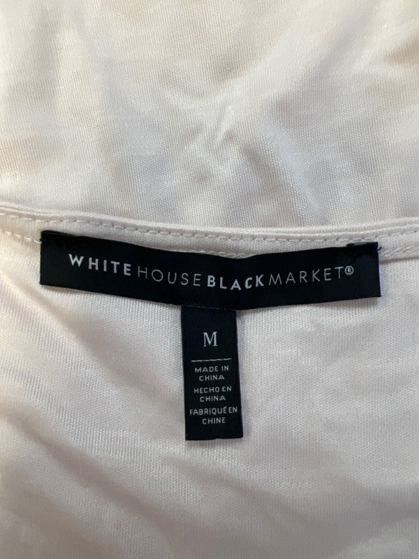 White House Black Market Women's Pink/Ivory Sequin Short Cap Sleeve Shirt - M image 3