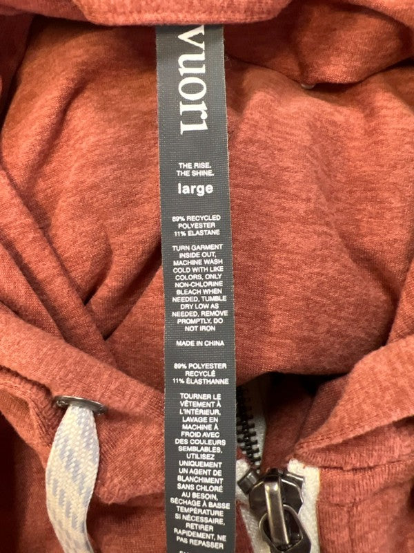 Vuori Women's Orange Halo Performance Full Zip Sweatshirt - L image 3