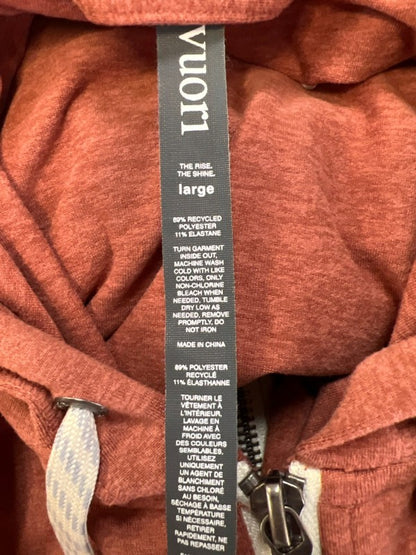 Vuori Women's Orange Halo Performance Full Zip Sweatshirt - L image 3