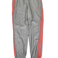 adidas Women's Gray/Pink Striped Drawstring Jogger Sweatpants - M