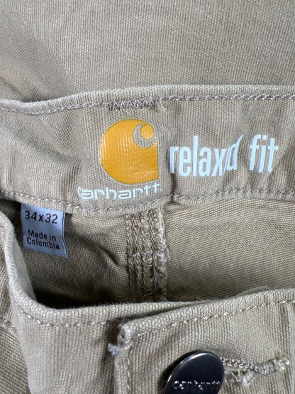 Carhartt Men's Beige Relaxed Fit Straight Leg Canvas Pants - 34x32 image 3