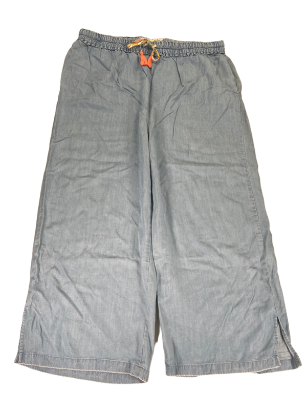 Matilda Jane Women's Blue Chambray Stretch Waist Wide Leg Pants - XL