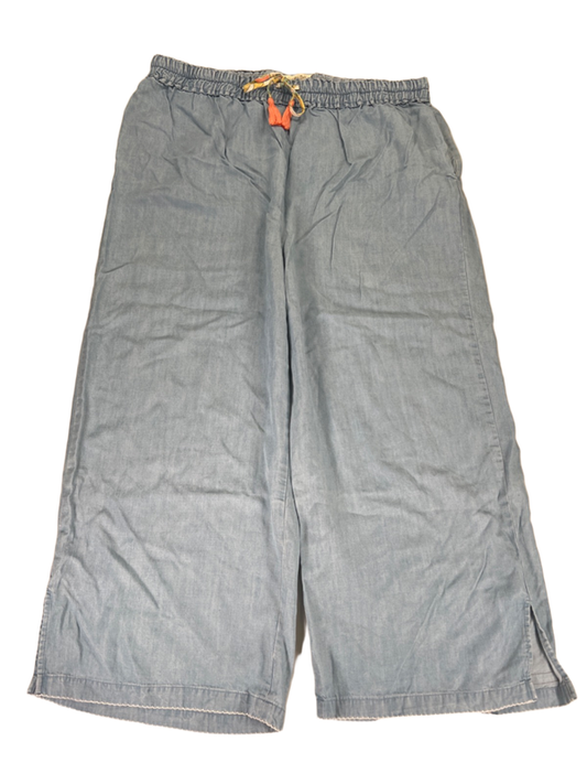 Matilda Jane Women's Blue Chambray Stretch Waist Wide Leg Pants - XL
