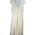 Just Taylor Women's White Lace Sleeveless V-Neck Handkerchief Hem Dress - 8